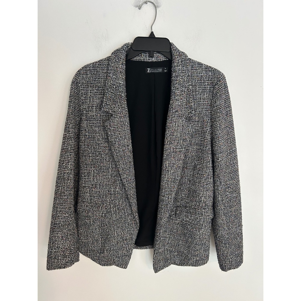 7th Avenue New York & Company Multi Color Confetti Tweed Blazer Jacket Medium